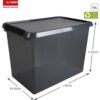 Comfort line opbergbox 72 liter transparant grijs/zwart  60 x 40 x 42 cm