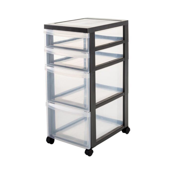 Iris ladekast 2x15L 2x7.5L 39x29x62 cm met  wieltjes