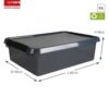 Comfort line opbergbox 32 liter transparant grijs/zwart 60 x 40 x 18 cm