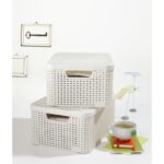 Curver Style Mandje 18L M Deksel Vintage Wit