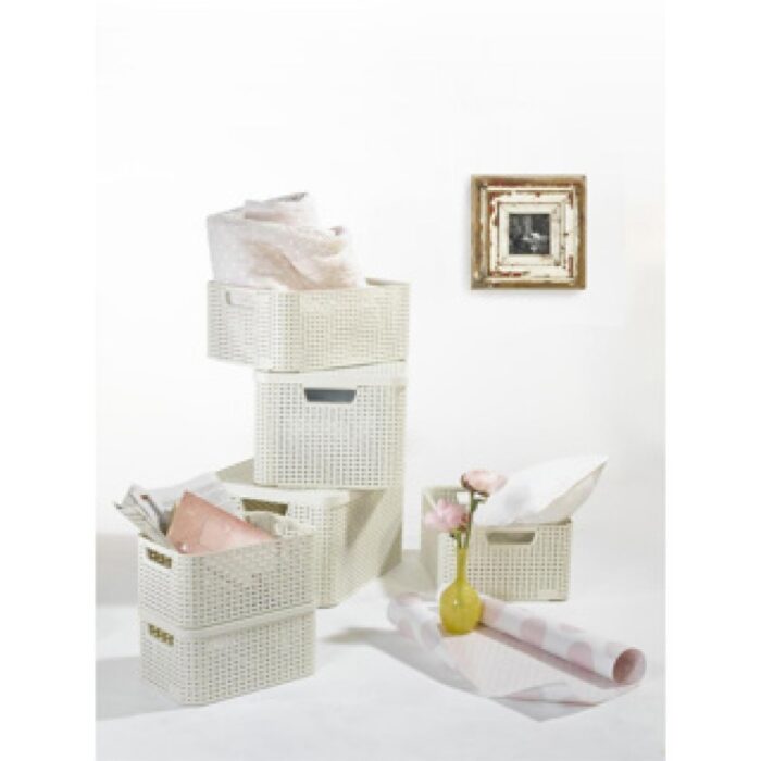 Curver Style Mandje 30L L Deksel Vintage Wit - Afbeelding 2