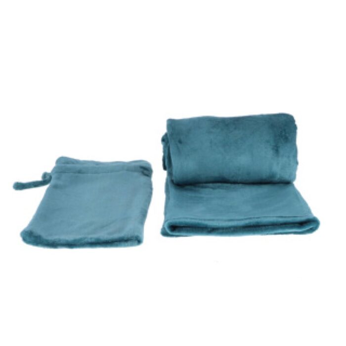 Plaid row 150x200cm petrole polyester 100% recycle - Afbeelding 5