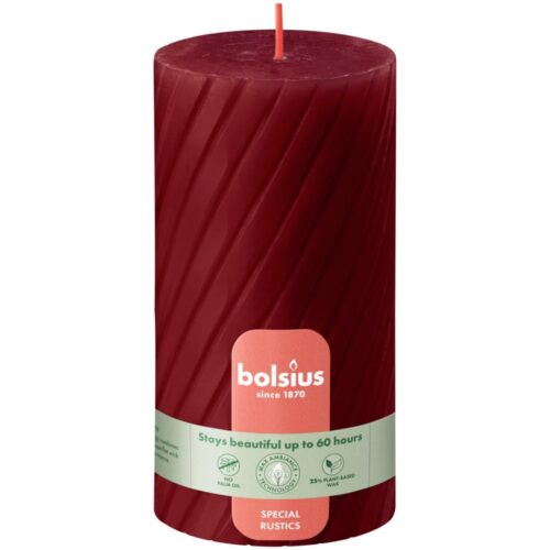 Bolsius rustiek twist stompkaars 130/68 red