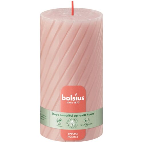 Bolsius rustiek twist stompkaars 130/68 misty pink