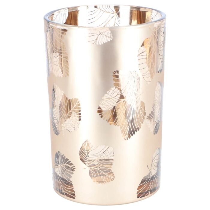 Ptmd windlicht kamala l bruin/bronskleurig 18 cm