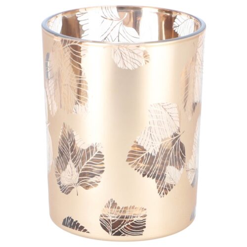 Ptmd windlicht kamala m bruin/bronskleurig 12,5 cm