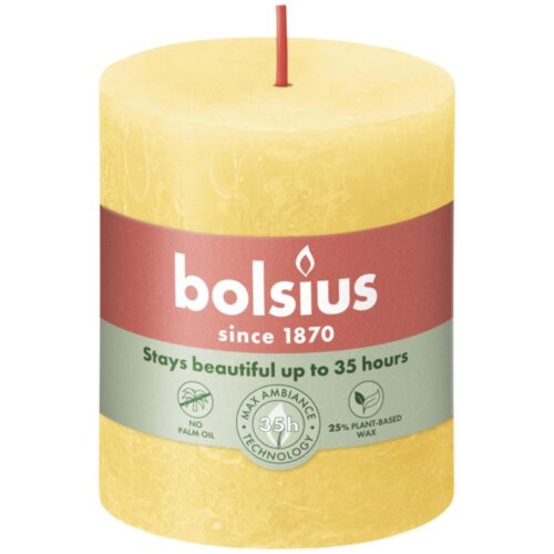 Bolsius Stompkaars Rustiek 8 x 6,8 cm Sunny Yellow