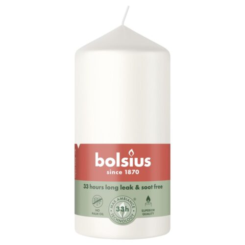 Bolsius stompkaars 120/58 cloudy white