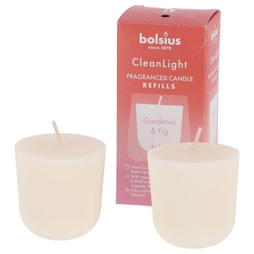 Bolsius Navulling Clean Light pack 2 Gardenia &  Fig