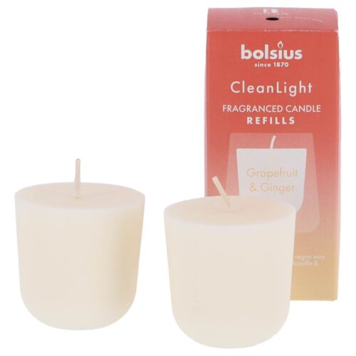Bolsius Navulling Clean Light pack 2  Grapefruit & Ginger