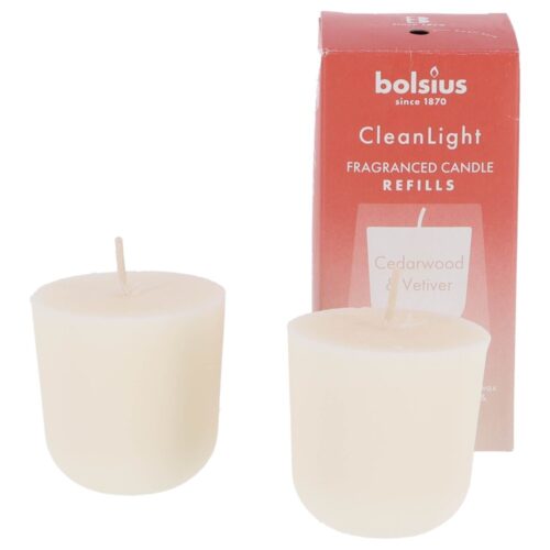 Bolsius Navulling Clean Light pack 2 Cedarwood & Vertiver