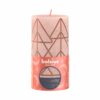 Bolsius Stompkaars Rustiek 13 x 6,8 cm Misty Pink met print