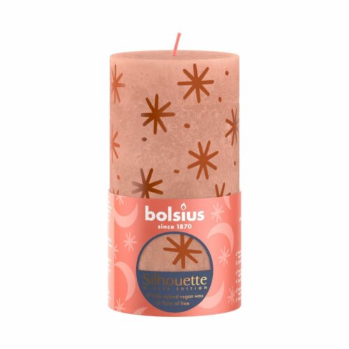Bolsius Stompkaars Rustiek 13 x 6,8 cm  Creamy Caramel met print
