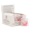 Amberblokje Roos rose 2,5 cm organza zakje 4 stuks