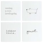 Onderzetters wandtegels 10 x 10 cm set van 4
