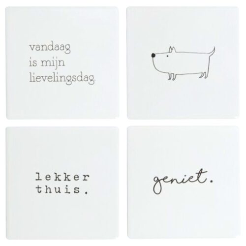 Onderzetters wandtegels 10 x 10 cm set van 4