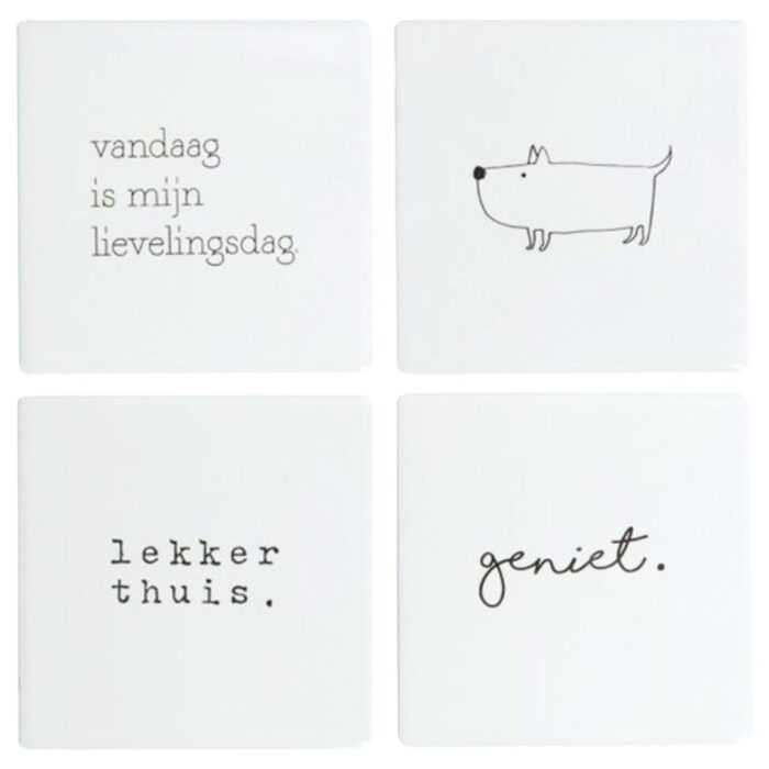 Onderzetters wandtegels 10 x 10 cm set van 4