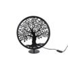 Tafellamp levensboom rond zwart metaal 34x13x37cm
