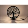 Tafellamp levensboom rond zwart metaal 34x13x37cm