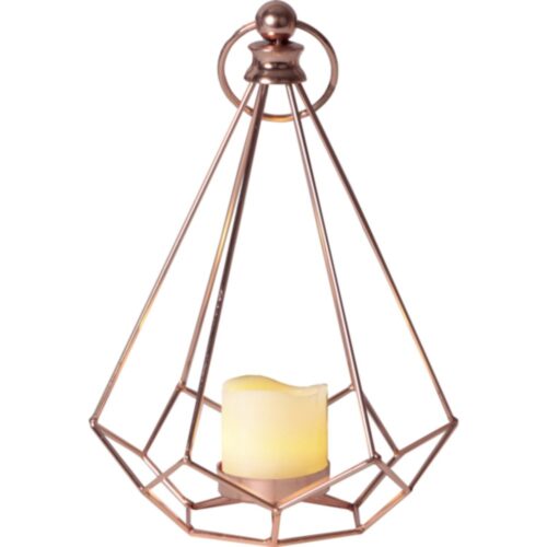 Lantaarn edge met LED kaars 23,5 cm
