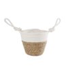 Mand Blois S naturel riet/creme katoen pot 15  18x12x29cm