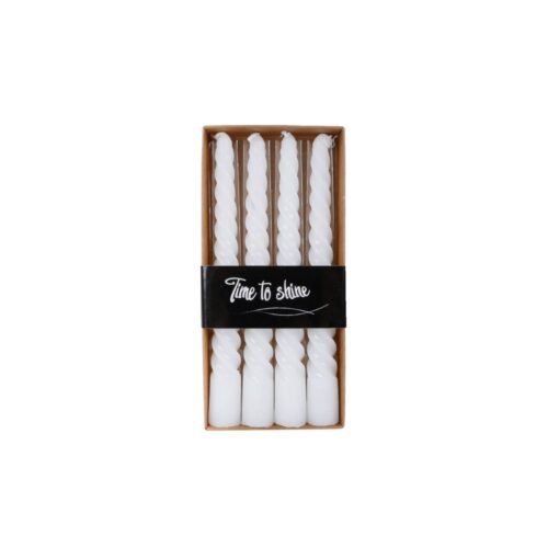 Tafelkaars twist wit 4uur 4stuks 2,2x2,2x19cm