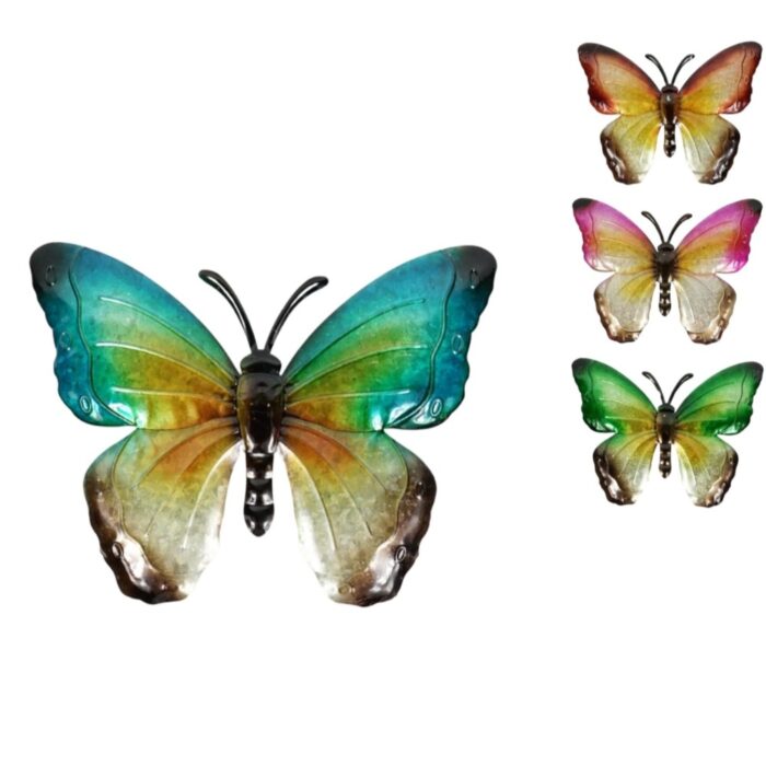 Vlinder Susanne 4 assorti blauw groen oranje of roze