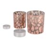 Ptmd windlicht desiree giraffeprint roze 10 cm