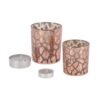 Ptmd windlicht desiree giraffeprint roze 8 cm
