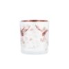 Theelichthouder Hummingbird S wit/bruin glas  7,5x7,5x8cm
