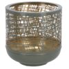 Windlicht Heidi L groen/goud metaal 19x19x19cm
