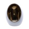 Theelichthouder Pim S goud/wit aardew 9,5x9,5 x12,5cm