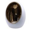 Theelichthouder Pim S goud/wit aardew 9,5x9,5 x12,5cm