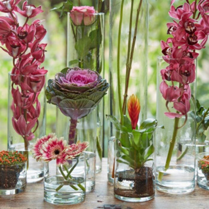 Vaas Cilinder 15x9 cm Glas - Afbeelding 2