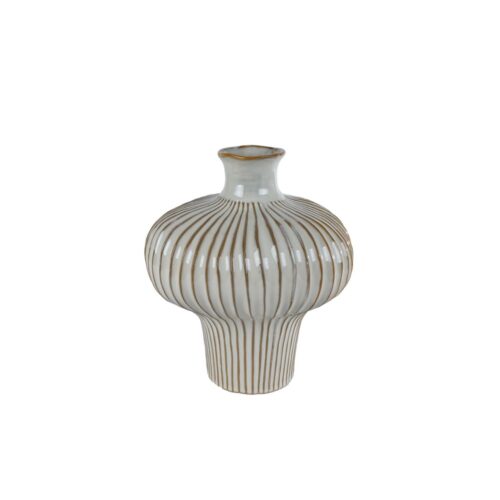 Vaas Jodie S wit/bruin aardew 25,5x23,5x29cm