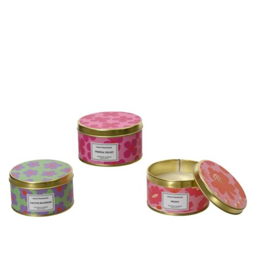 Geurkaars wax in blik 3 assorti