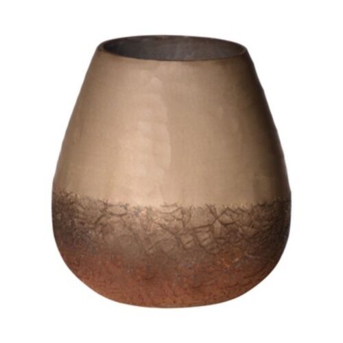 Crackle Carved Vaas champagne h15 d15