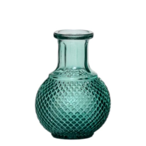 Vaas sunny fles mini blauw groen h11,5 d8,5 cm