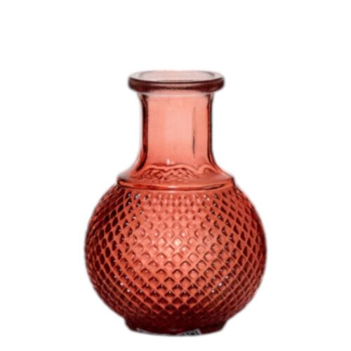 Vaas sunny fles mini rood h11,5 d8,5 cm