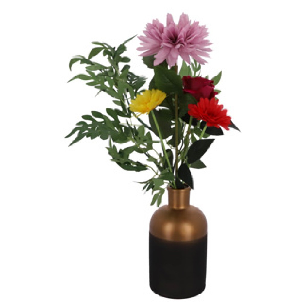 Countryfield fles vaas Madelon S zwart/koper 26 cm - Afbeelding 2