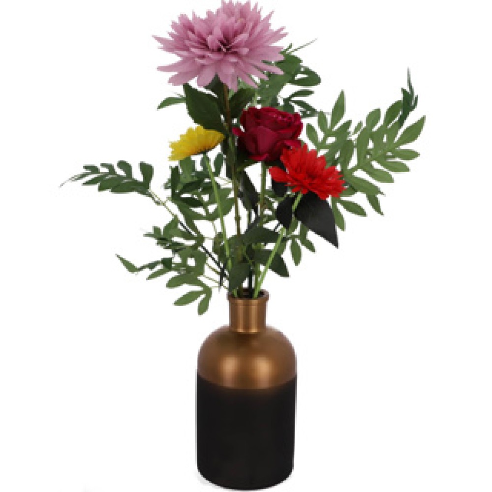 Countryfield fles vaas Madelon S zwart/koper 26 cm - Afbeelding 3