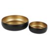 Schaal goud mat zwart 14,5 cm 2 assorti set van 2 (assortiment – willekeurige uitvoering)