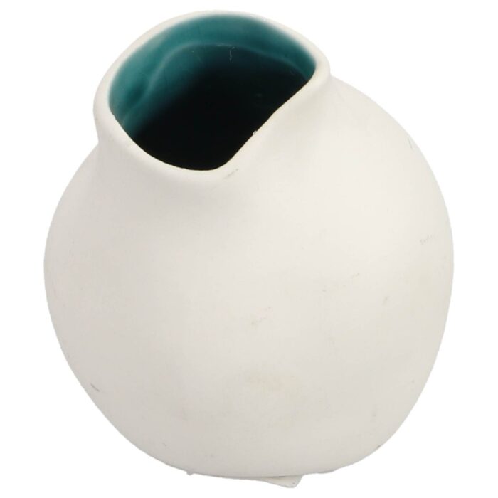 Vaas keramiek 9 cm wit/blauw