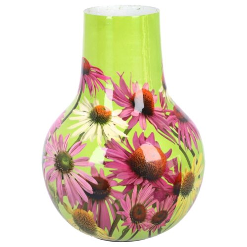 Vaas Zonnehoed groen metaal 22x22x30cm