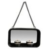 Gusta wand theelichthouder zwart 18x10x6,5 metaal