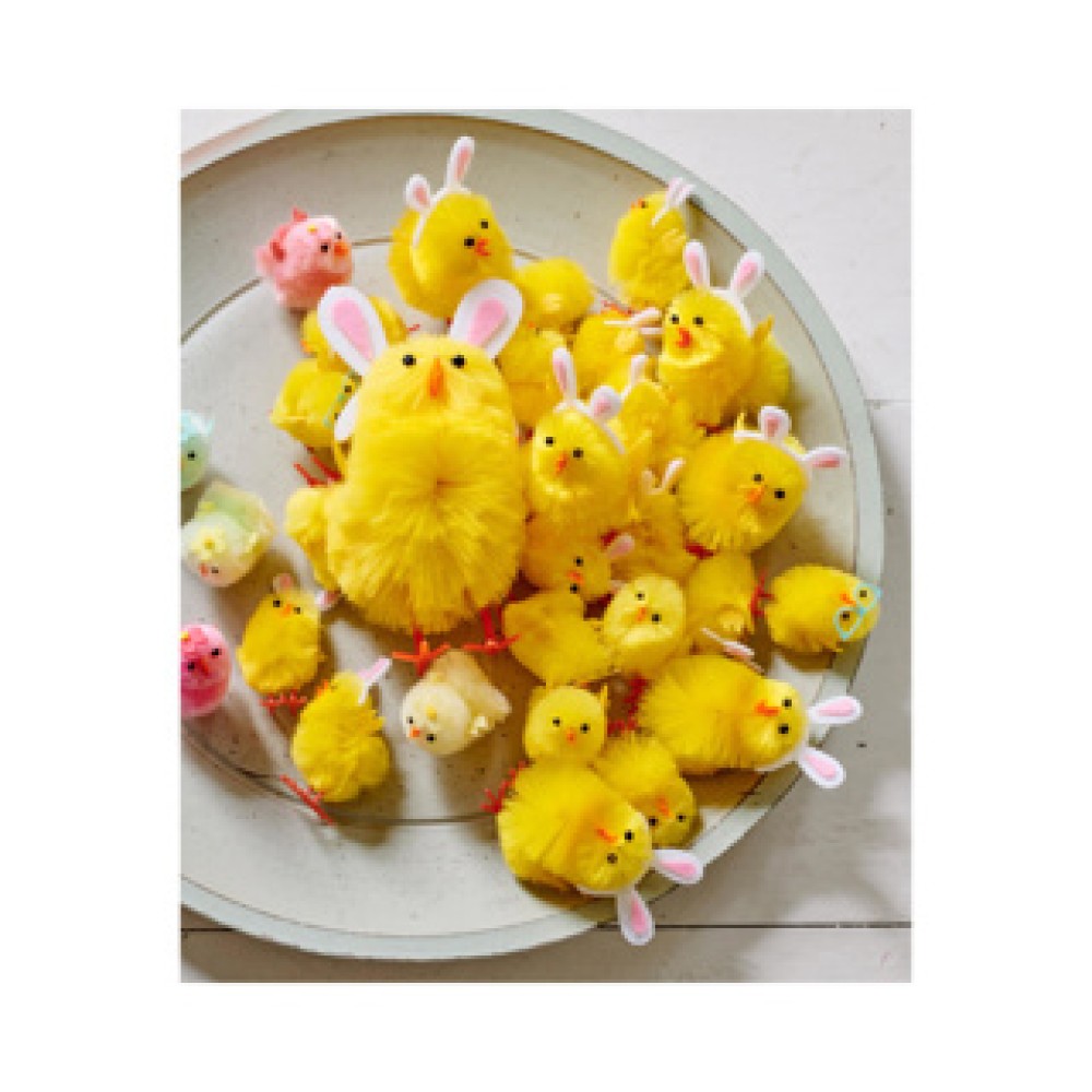 Paas Kip chenille 6 stuks - Afbeelding 3