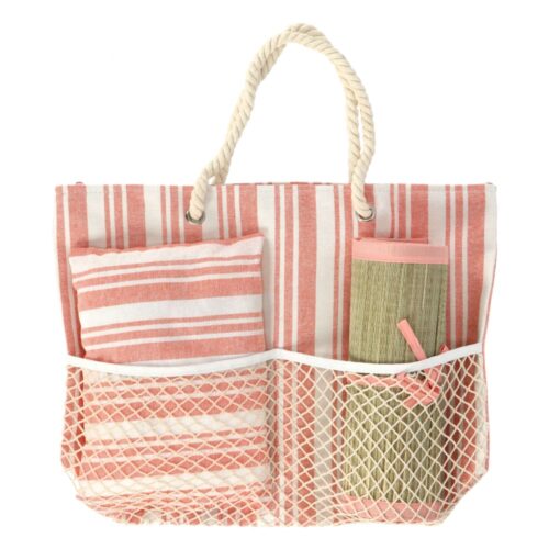 Strandtas met strandmat en kussen (assortiment – willekeurige uitvoering)