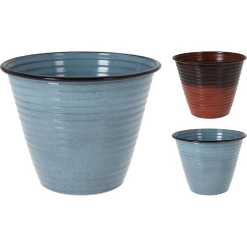 Bloempot metaal 2 assorti kleuren (assortiment – willekeurige uitvoering)