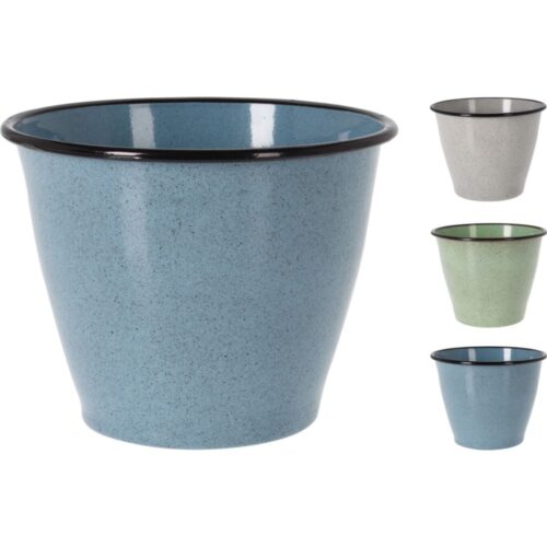 Bloempot metaal 3 assorti kleuren (assortiment – willekeurige uitvoering)