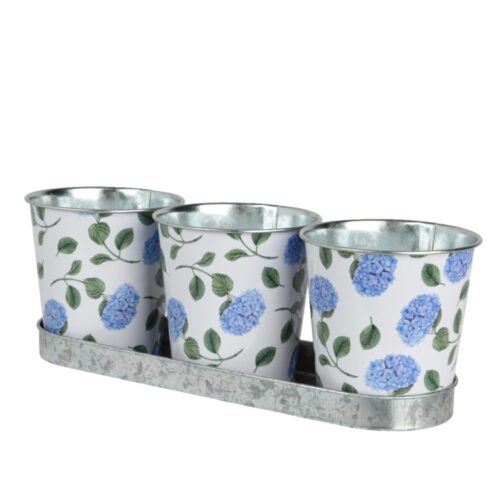 Bloempot zink buiten 10 cm 3 stuks